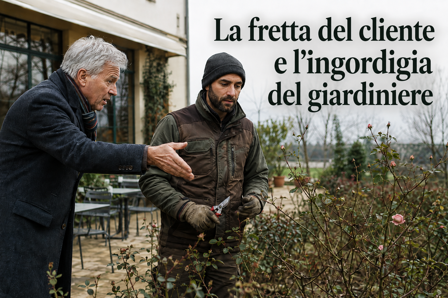 La fretta del cliente e l’ingordigia del giardiniere durante la potatura delle rose