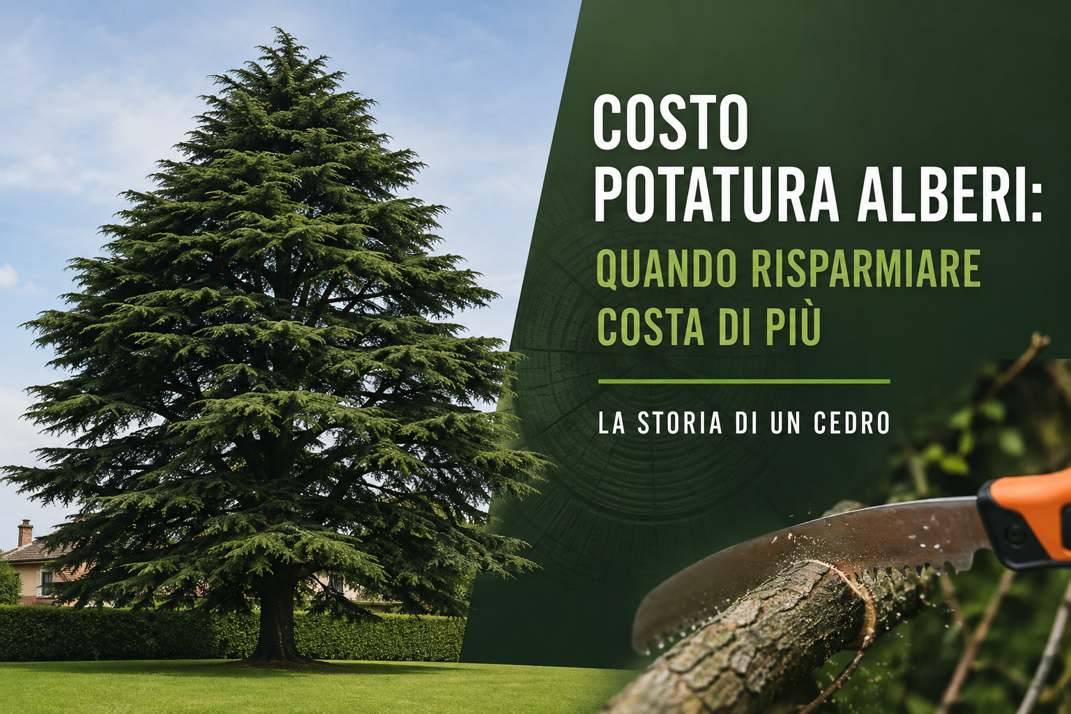 Costo potatura alberi: cedro e intervento di potatura professionale