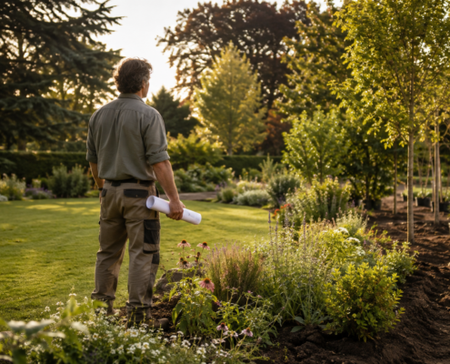 Parabola dei talenti nel lavoro creativo del giardiniere