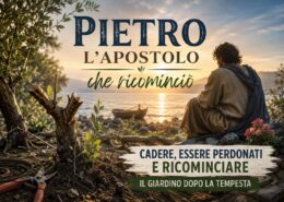 Pietro l’apostolo davanti a un albero che germoglia dopo la tempesta