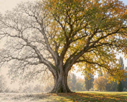 Architettura degli alberi: chioma e ramificazioni tra disegno botanico e rappresentazione realistica.